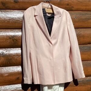 ⚜️ Shell Pink Vintage ANNE KLEIN  Long Line Whip Stitch BLAZER  Bloomingdale’s